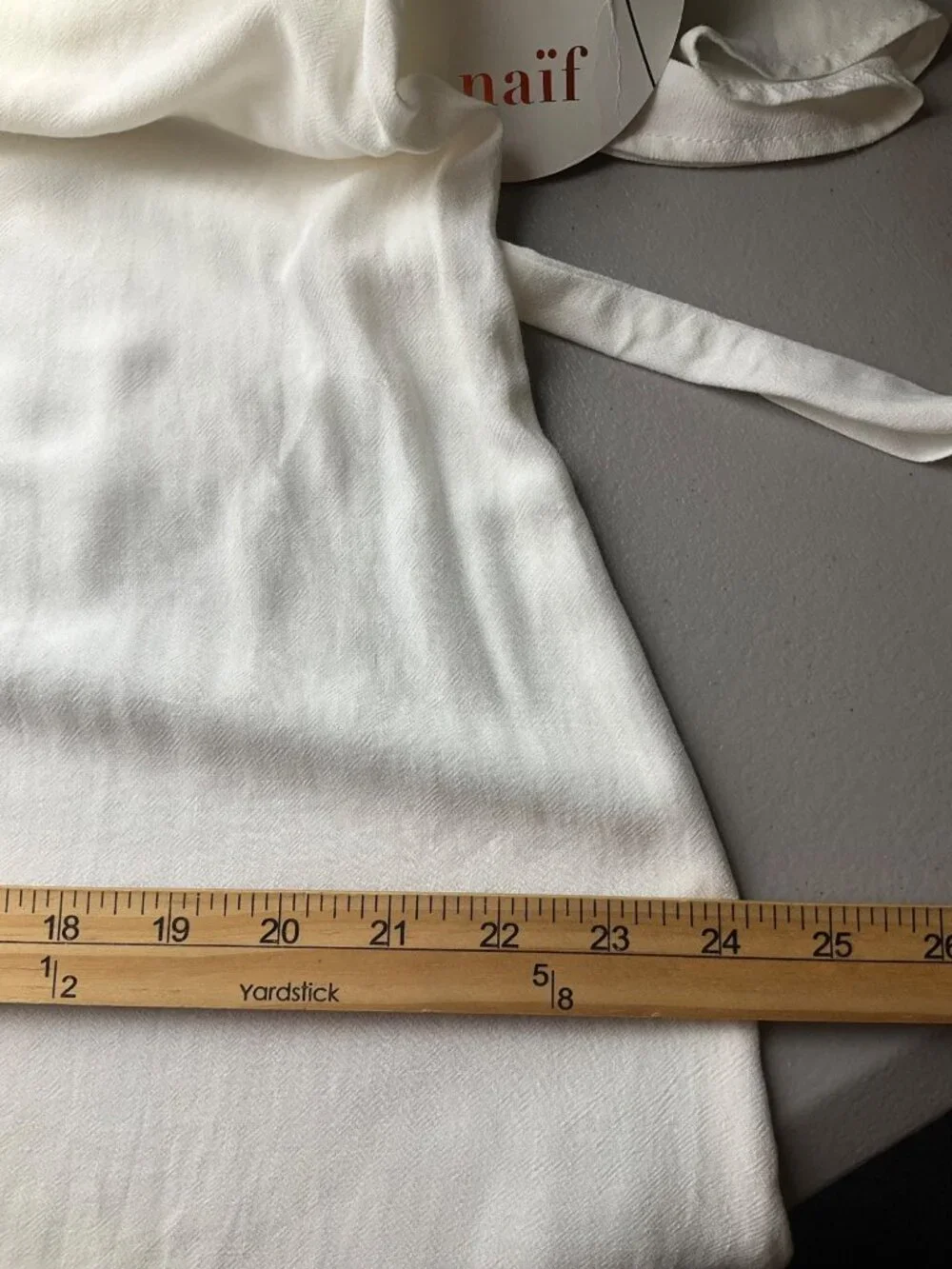 New Naif Anthropologie S Cream Flowy Button Short Dress Linen Blend Minimalist - Picture 12 of 13
